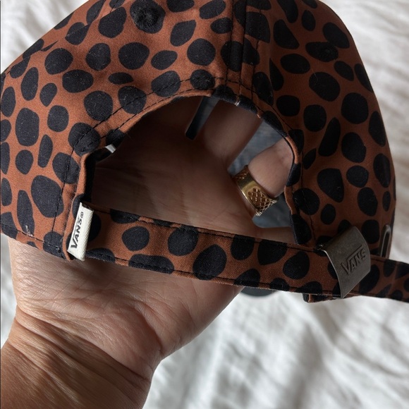 Vans Brown Hat with Black Spot Print and White Logo - Picture 2 of 3